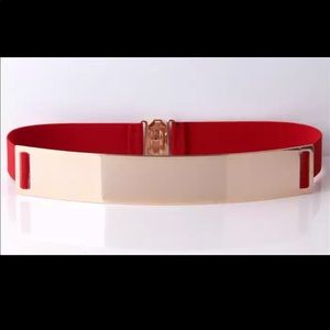 Golden embroidered mirror waist belt main image 0